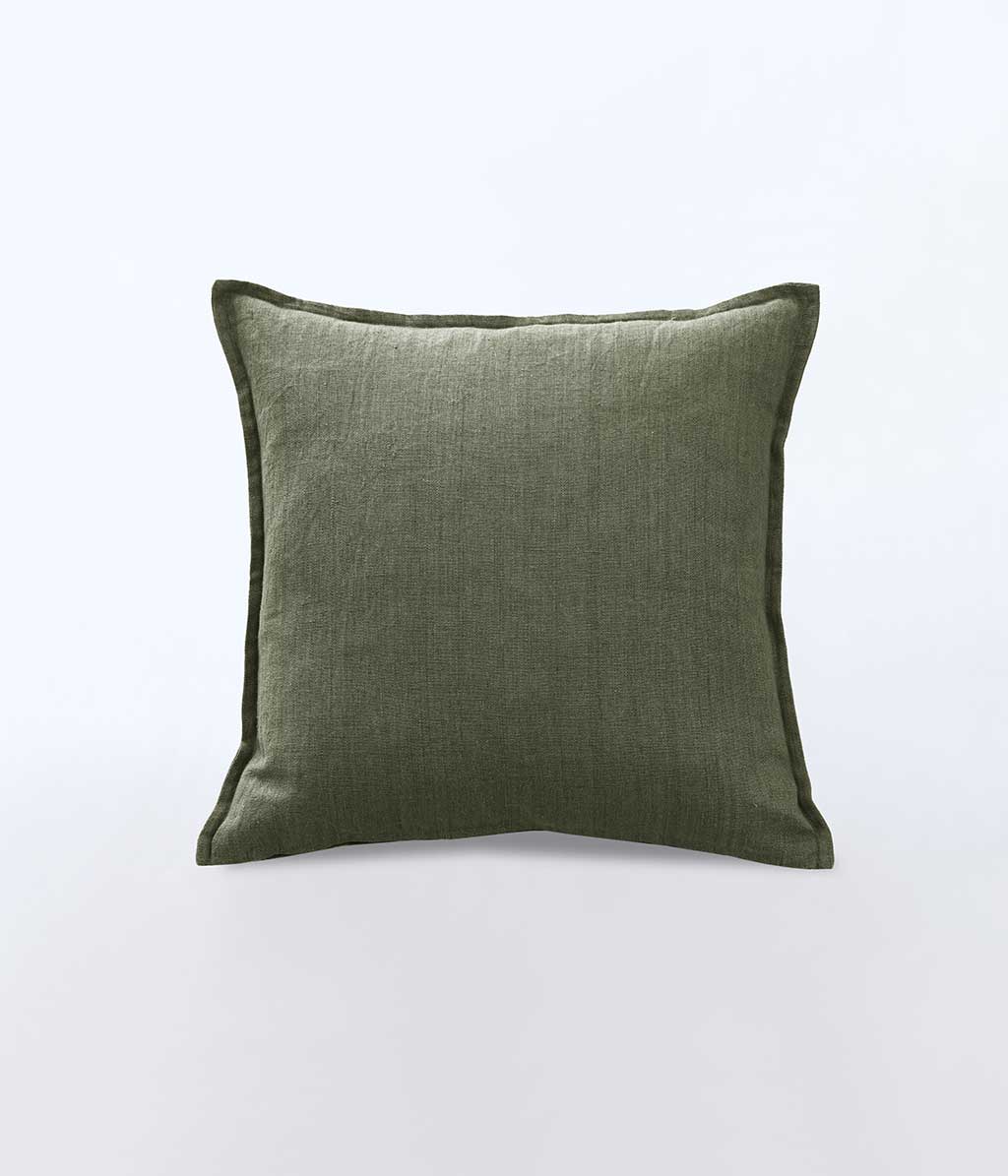 Linen Cushion Olive 50x50cm M.M Linen