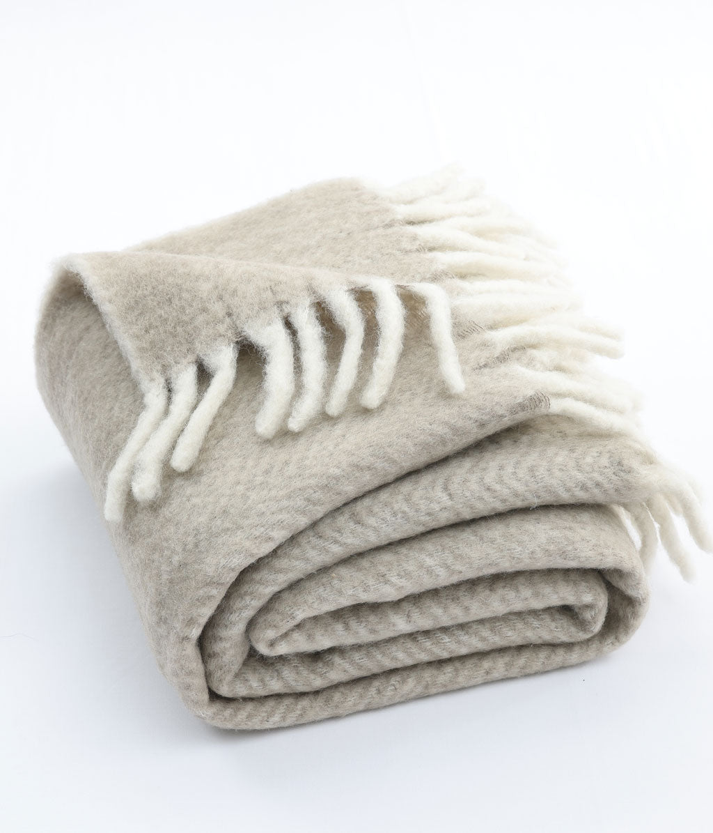 NZ Wool Throw Natural