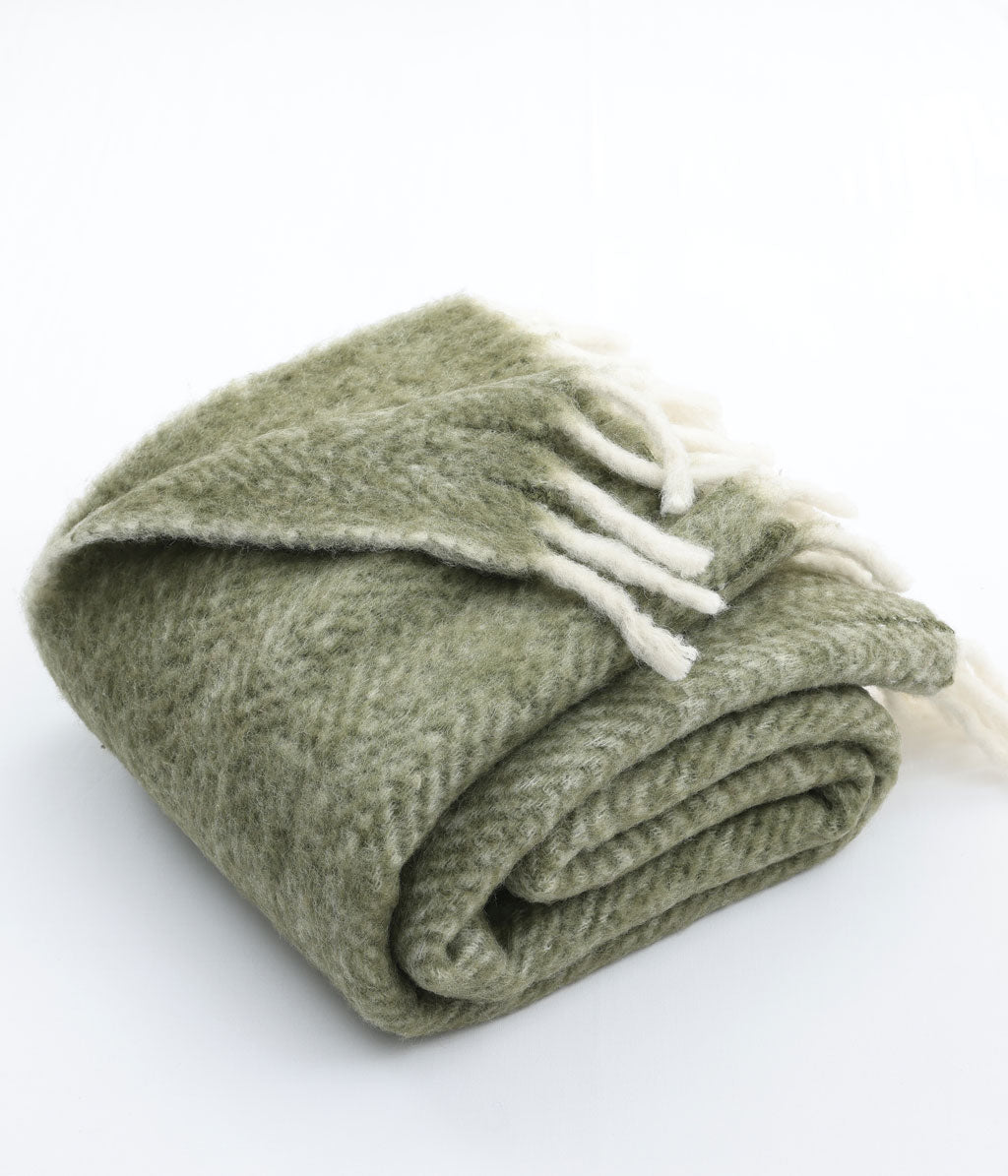 NZ Wool Throw Olive