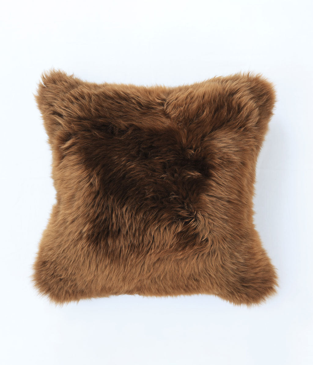 NZ Wool Sheepskin Cushion Chestnut