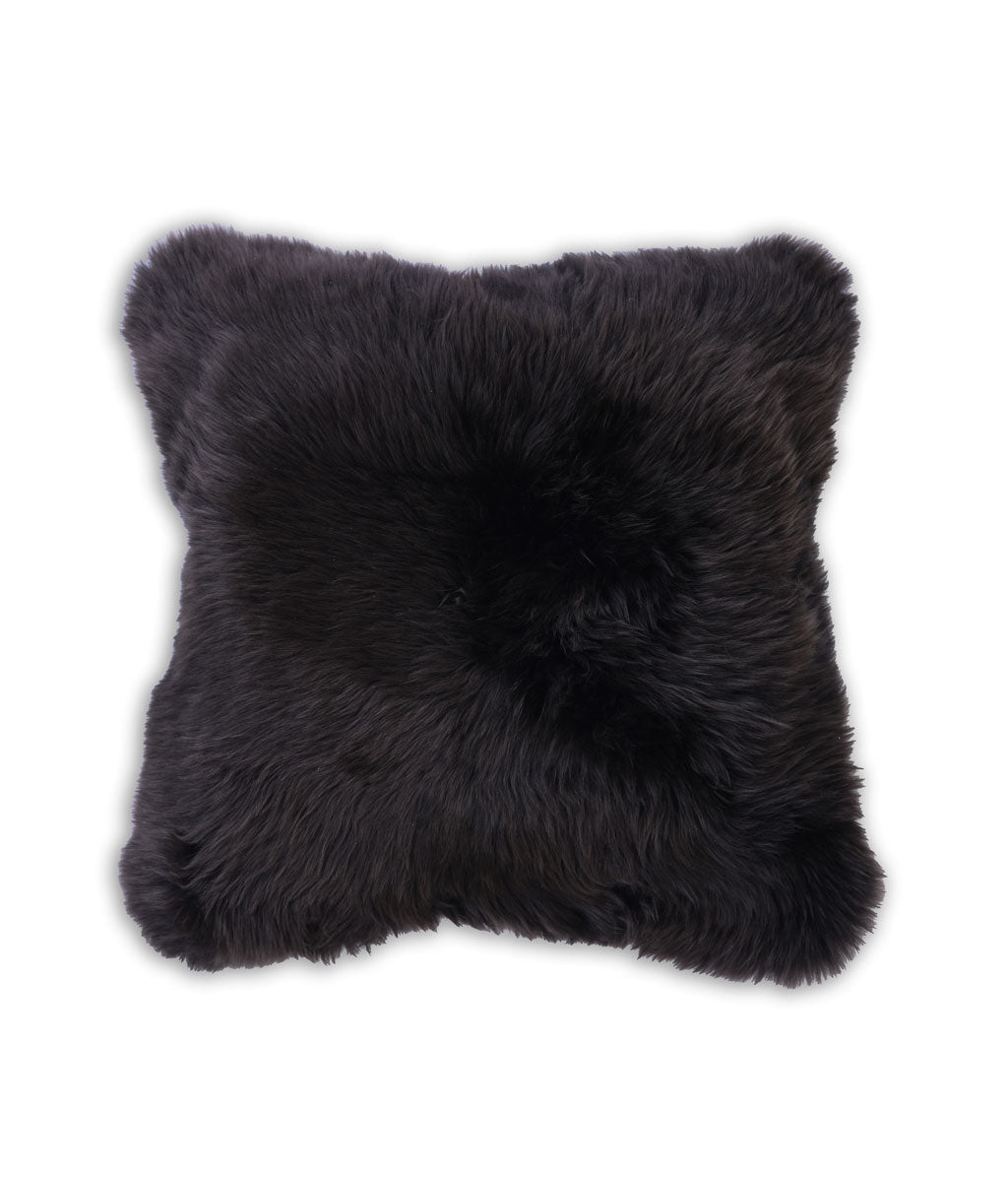 NZ Wool Sheepskin Cushion Chocolate