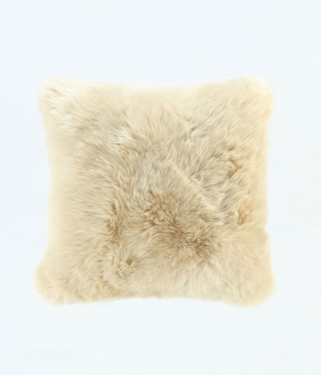 NZ Wool Sheepskin Cushion Linen