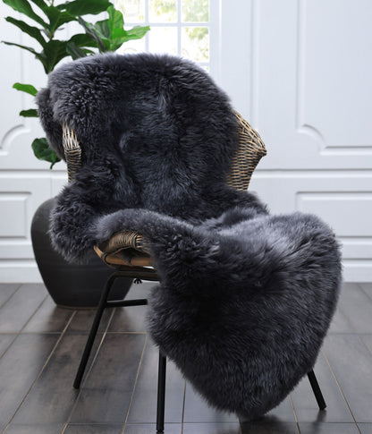 NZ Wool Sheepskin Rug Charcoal