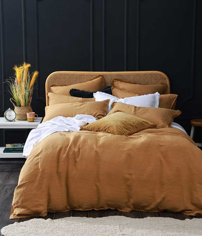 Laundered Linen Duvet Set Cumin