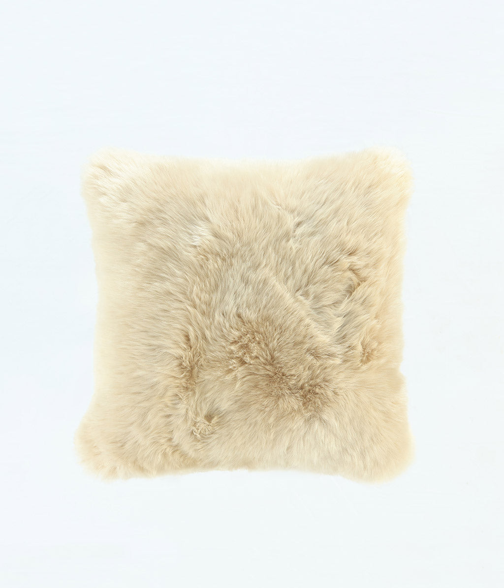 NZ Wool Sheepskin Cushion Linen