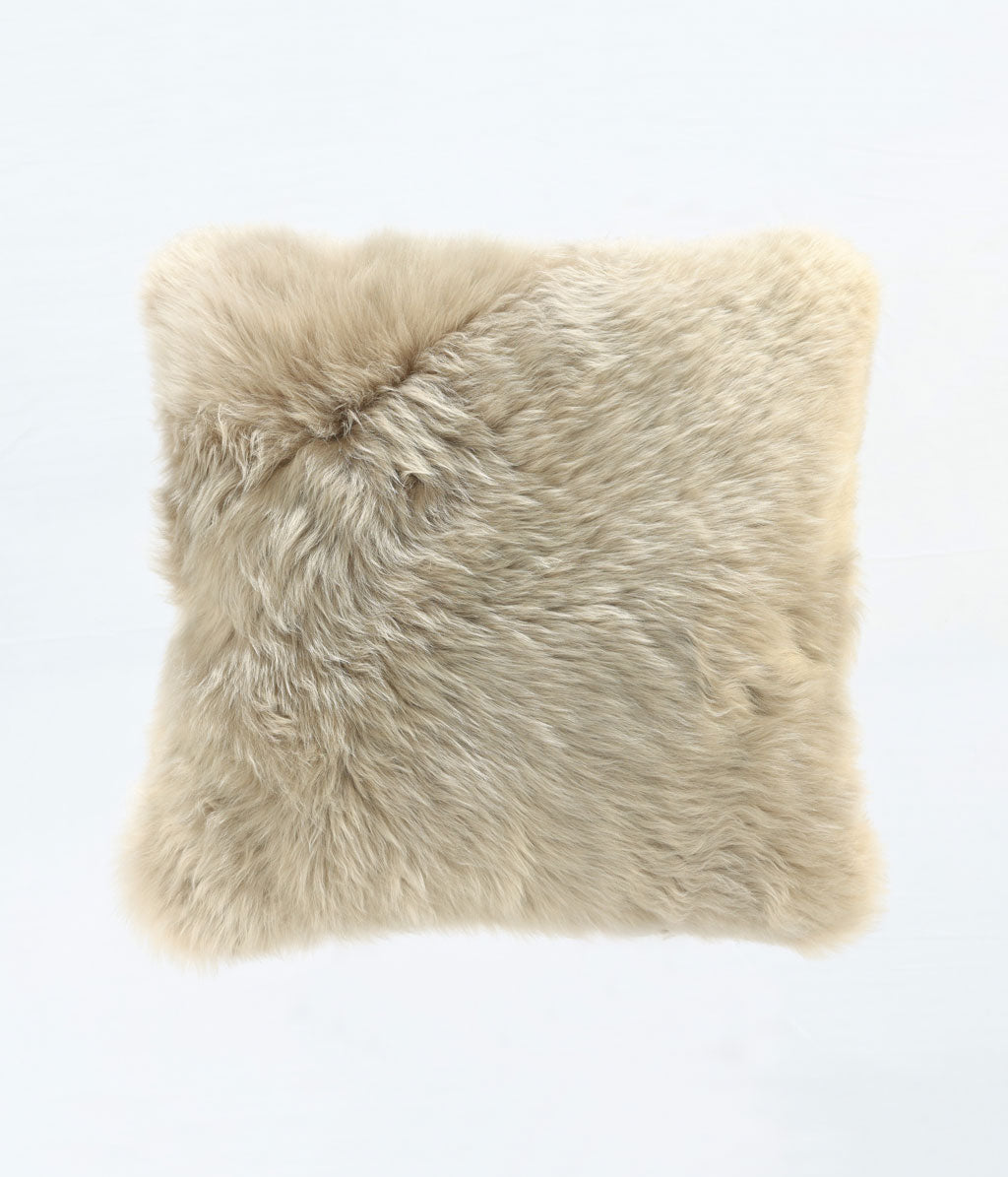 NZ Wool Sheepskin Cushion Taupe