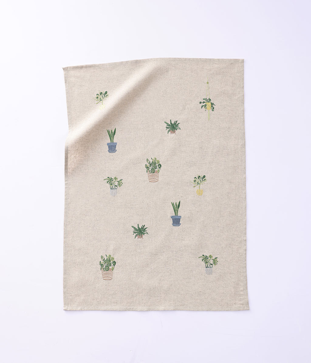 Potted Plants Tea Towel